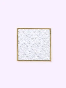 Luxury Gold Octagon Mirror Glass Vanity Tray For Cosmetic Perfume Storage, Retro Hex Embossed Glass Coasters With Golden Brass Edging, Anti-Slip Dining Table Trinket Mats. - gold - View 6