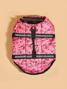 1PC Summer Pet Life Jacket For Small Dogs & Cats, High Buoyancy Adjustable Swimming Vest For Pool & Beach - Pink - View 8