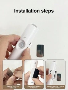 Magnetic Rechargeable Led Wall Lights, Motion Sensor Night Light, Wireless Battery-Powered Lamp, Adhesive Rotatable Portable Light, Dimmable And Adjustable Color Temperature, For Bedroom, Bathroom, Stairs, Cabinets, And Home Decoration - Multicolor - View 12