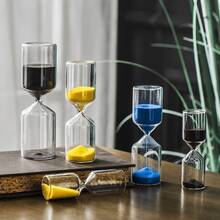 Cirelle 1 buah Timer Kreatif 5/15/30 Menit, Timer Pasir Kaca Silinder untuk Dekorasi Rumah, Meja Kantor, Ruang Belajar, Hadiah Ulang Tahun, Jam Hitung Mundur Dekoratif, Meja Elegan - Beraneka warna - View 6