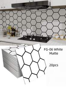 20片裝 3D牆面貼紙，仿瓷磚貼紙，防水防潮，適用於浴室與廚房 - 20pcs - 查看 2