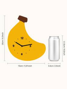 Joivida 2026 Mini Wall Clock, Cute Banana Cartoon Shaped, Punch-Free Installation, Silent Sweep Second Movement, Dual Purpose Design Support Magnetic Attachment & Wall Hanging, Made Of Acrylic Material, Simple Stylish Wall Decor Watch, Effortless To Mount - multicolor - View 4