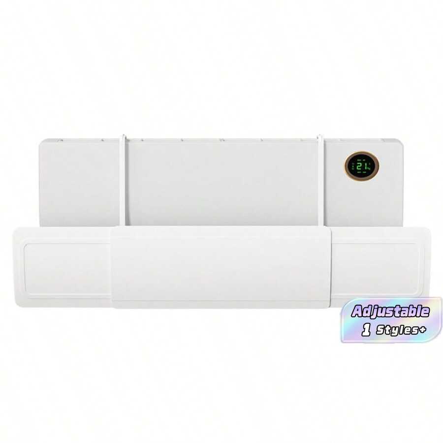 No Drill 3-In-1 Air Conditioner Wind Deflector, Universal Wall Mount AC Air Flow Baffle Anti Direct Cold Air Blowing Shield For Baby Maternity Home Bedroom Split Air Conditioner Vent Cover - White - View 1