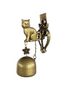 Cirelle 1Pc Vintage Animal-Shaped Metal Door Bell, Elephant/Owl Iron Wind Chime Wall Hanging, Rustic Decorative Ringing Bell For Front Door, Entryway, Garden, Patio, Porch, Farmhouse Home Decor, Housewarming, Birthday & Holiday Gift - Multicolor - View 9