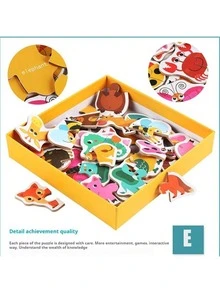 1 Kotak Puzzle Mencocokkan Hewan, Kendaraan, Buah dan Sayuran untuk Anak-Anak, Mainan Edukasi Sederhana dari Kayu untuk Pendidikan Anak Usia Dini. - MultiWarna - View 6