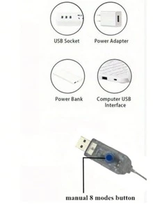 仙女燈串 3/6M 8種模式 LED 臥室燈 婚禮聖誕裝飾 派對節日戶外燈 USB 窗簾燈,聖誕 - USB窗簾燈 - 查看 9