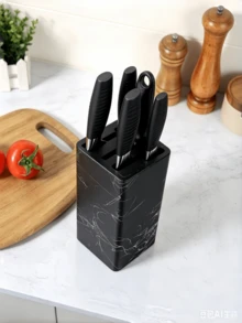 Universal Razor Holder Empty Blade Storage Rack Removable Washable Multi-Blade Compatible Brushed Finish Space Saving For Bathroom Shaving Organizer - Black - View 2