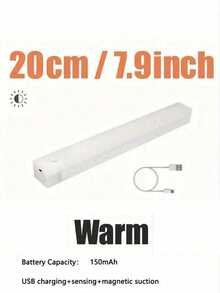LED感應燈 自動黏貼式 可充電 Type-C LED小夜燈 櫥櫃衣櫃樓梯背光燈 適用廚房客廳酒櫃衣櫃感應照明 - 白色 - 查看 14
