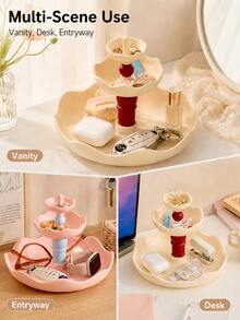 Zazumi 3-Tier Fountain Shape PP Multifunction Desktop Organizer Stand, Creative Display Rack For Earrings, Hair Ties, Scrunchies, Rings, Bracelets, Keys, Cosmetics & Small Items, Vanity, Bedroom, Birthday, Holiday & Housewarming Gift - Multicolor - View 5