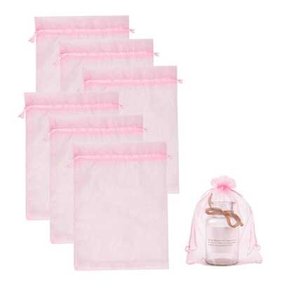 50PCS Drawstring Organza Gift Bags, Transparent Sheer Fabric Bags For Halloween, Birthday, Wedding, Party Favors