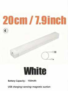 LED感應燈 自動黏貼式 可充電 Type-C LED小夜燈 櫥櫃衣櫃樓梯背光燈 適用廚房客廳酒櫃衣櫃感應照明 - 白色 - 查看 20