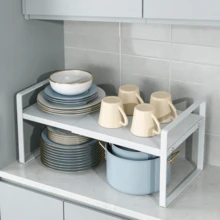 Estantería de almacenamiento de cocina, gabinete extensible con almacenamiento multinivel, encimera multifuncional, estante organizador de almacenamiento de recipientes de salsa. - Multicolor - Ver 4
