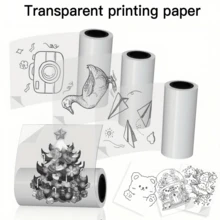 2/4 Rolls Transparent Self-Adhesive Thermal Paper, Suitable For Mini Portable Printer Glossy Thermal Printing Paper, 57mm X 2.5m, Thermal Labels, Fit For Most Pocket Printers - Thermal paper - View 9