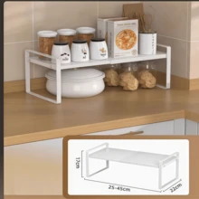 Estantería de almacenamiento de cocina, gabinete extensible con almacenamiento multinivel, encimera multifuncional, estante organizador de almacenamiento de recipientes de salsa. - Multicolor - Ver 5
