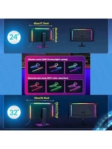 1PC RGB Gaming Monitor LED Backlight Strip, USB Powered Ambient Lighting, Suitable For 24/32 Inch Computer And TV Screens, Suitable For Movies, Games, Music, And Office Use - USB - View 2