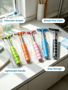 Telescopic Window Squeegee, Extendable Stainless Steel Handle Non-Slip Grip Handheld Glass Wiper, Streak-Free Cleaning Tool For Car Windshield, Shower Door, Mirror, Household Glass - multicolor - View 8