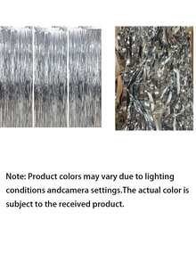 1/2/3pcs/Set 100*200cm Silver Tassel Ribbons, Party Decor Curtain, Shiny Metallic Texture Design, Suitable For Photography Studio Props, Birthday Party, Bridal Shower, Wedding, - silver - View 8