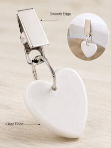 Haus Hana 6pcs Heart Shaped Marble Tablecloth Weights With Metal Clips, Cute Solid Color Clip-On Table Cover Pendants, Practical Tablecloth Holders For Dining Table, Picnic, Patio, Wedding, Party, Garden Decor & Gift - View 7