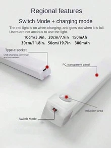 1 Motion Sensor Light, Usb Rechargeable Wireless Night Light, High Brightness, Suitable For Indoor Use, Ideal Smart Led Motion Sensor Lamp For Cabinets, Closets, Bedrooms, Kitchens, Stairs, Desks - White - View 9