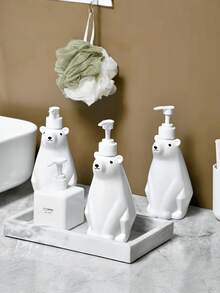 1 Peça Garrafa Dispensadora de Loção, Shampoo e Sabonete Líquido com Bomba de Pressão em Formato de Urso Fofo, Portátil, à Prova de Vazamento, Tamanho de Viagem, Recipiente de Cosméticos para Banheiro, Academia, Bolsa de Viagem, Acessório de Chuveiro - Visão 9