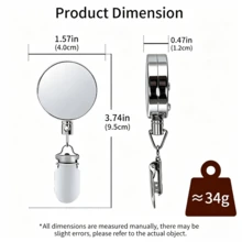 1pc 60cm Retractable Self Adhesive Wall Hanging Clips No Drill Heavy Duty Towel Holder Multipurpose Space Saving Hook Organizer For Bathroom Kitchen Laundry Room Small Items Storage - Multicolor - View 2