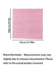 10pcs 3D XPE Foam Material Retro Romantic Embossed Flower Pattern Wall Paper, Anti-Collision Foam Wall Stickers, Colorful, Easy-To-Clean, Self-Adhesive Crashproof Wall Sticker - pink - View 7