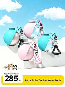 1PC Portable Mini Pet Water Bottle Spherical Foldable Anti-Backflow Design For Outdoor Travel Hiking Dog Walking Camping Car Mount Leak-Proof Pet Water Feeder - Multicolor - View 5
