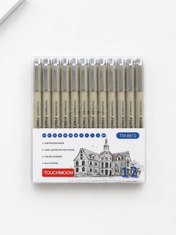 Haus Hana 6/9/12pcs Drawing Pen Set With Black Ink, Fine Liner Pens Suitable For Sketching, Cartoon Drawing, Art Painting Back To School