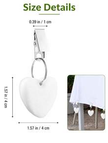 Haus Hana 6pcs Heart Shaped Marble Tablecloth Weights With Metal Clips, Cute Solid Color Clip-On Table Cover Pendants, Practical Tablecloth Holders For Dining Table, Picnic, Patio, Wedding, Party, Garden Decor & Gift - View 3