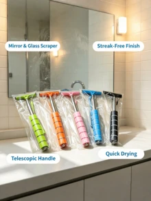 Telescopic Window Squeegee, Extendable Stainless Steel Handle Non-Slip Grip Handheld Glass Wiper, Streak-Free Cleaning Tool For Car Windshield, Shower Door, Mirror, Household Glass - multicolor - View 9