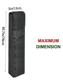 1 Large-Capacity Black Christmas Gift Packaging Bag, PVC Waterproof Wrapping Paper Storage Bag, With Handle, Easy-To-Carry Tubular Container. - Black - View 3