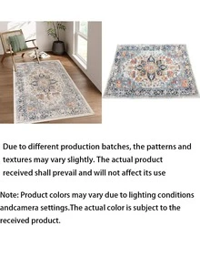 1PC Washable Persian Style Carpet, Suitable For Living Room, Bedroom, Tea Room, Shoe Rack And Other Indoor Decor, Low Pile Bohemian Style Carpet, Machine Washable Non-Slip Rug - 1PC - View 2
