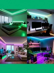 RGB LED Strip Light, Remote Control, Can Adjust Color And Brightness, The Length Can Be Cut, Very Easy To Install, Suitable For Home Interior Decoration, Festival Atmosphere Light, Party Atmosphere Light, Fun Light - Multicolor - View 5