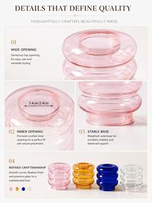 Joivida Dual Function Glass Flower Vase Tealight Candle Holder, Creative Multi-Use Glass Candlestick For Party Dinner Table Wedding Home Decorations - multicolor - View 4