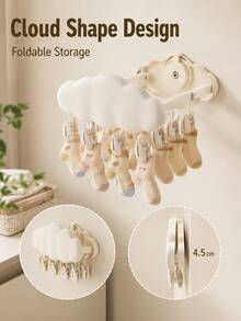Joivida Cloud Suction Cup Retractable Drying Rack, Multifunctional Foldable Drying Rack, Sock And Underwear Hook Wall Mounted Rack, Hanging Drying Rack, Washed Suction Cup Drying Rack, Travel Drying Rack, Folding Storage, Essential For Home And Traveling - multicolor - View 7