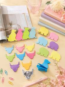 Joivida Cartoon Animal Shaped Sticky Notes Cute Self-Adhesive Memo Pads Journal Decor Stickers Bulk Supply,The Adhesive Pages Write Smoothly Without Ink Smudging, Suited For Journal Layout Marking And Daily Note Taking. - multicolor - View 5
