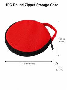 Zazumi 1pc Solid Color Round Oxford Cloth CD/DVD Storage Case, Portable Zipper Disc Organizer Wallet With Handle, Compact Car CD Bag For Music Discs, Home, Office, Travel & Daily Media Storage - View 18