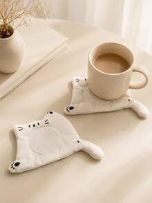 Joivida 1pc Cat-Shaped Heat-Insulation Mat For Minimalist Home Workspace Featuring Captivating Visual Delight And Thermal Insulation Function For Urban Career Women - Multicolor - View 6