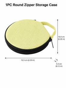 Zazumi 1pc Solid Color Round Oxford Cloth CD/DVD Storage Case, Portable Zipper Disc Organizer Wallet With Handle, Compact Car CD Bag For Music Discs, Home, Office, Travel & Daily Media Storage - View 16