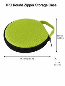 Zazumi 1pc Solid Color Round Oxford Cloth CD/DVD Storage Case, Portable Zipper Disc Organizer Wallet With Handle, Compact Car CD Bag For Music Discs, Home, Office, Travel & Daily Media Storage - View 17
