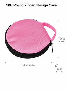 Zazumi 1pc Solid Color Round Oxford Cloth CD/DVD Storage Case, Portable Zipper Disc Organizer Wallet With Handle, Compact Car CD Bag For Music Discs, Home, Office, Travel & Daily Media Storage - View 12