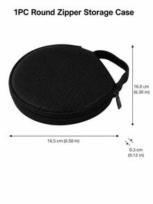Zazumi 1pc Solid Color Round Oxford Cloth CD/DVD Storage Case, Portable Zipper Disc Organizer Wallet With Handle, Compact Car CD Bag For Music Discs, Home, Office, Travel & Daily Media Storage - View 11