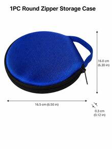 Zazumi 1pc Solid Color Round Oxford Cloth CD/DVD Storage Case, Portable Zipper Disc Organizer Wallet With Handle, Compact Car CD Bag For Music Discs, Home, Office, Travel & Daily Media Storage - View 14