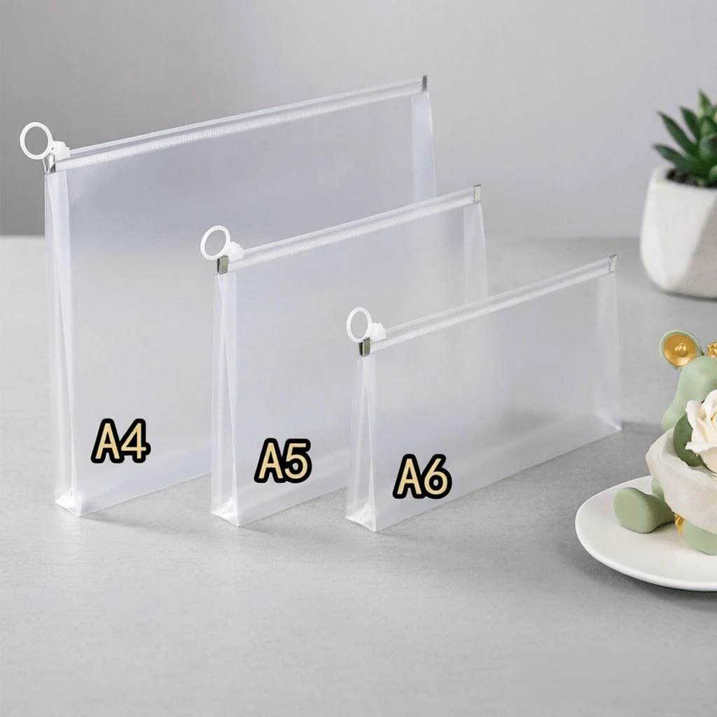A4 3D Zipper File Pouch, Thickened Transparent Large Capacity Storage Bag, Student Exam Pen Pouch. - multicolor - View 1
