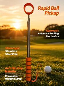 Extendable Golf Ball Retriever Stainless Steel Shaft, Lightweight Golf Ball Pick Up Tool For Lake Grass Sand Bunker, Comfort Foam Grip Golf Training Equipment - Multicolor - View 8