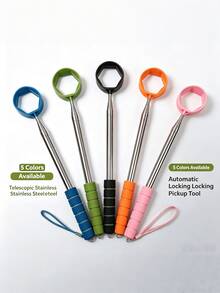 Extendable Golf Ball Retriever Stainless Steel Shaft, Lightweight Golf Ball Pick Up Tool For Lake Grass Sand Bunker, Comfort Foam Grip Golf Training Equipment - Multicolor - View 3