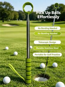 Extendable Golf Ball Retriever Stainless Steel Shaft, Lightweight Golf Ball Pick Up Tool For Lake Grass Sand Bunker, Comfort Foam Grip Golf Training Equipment - Multicolor - View 6