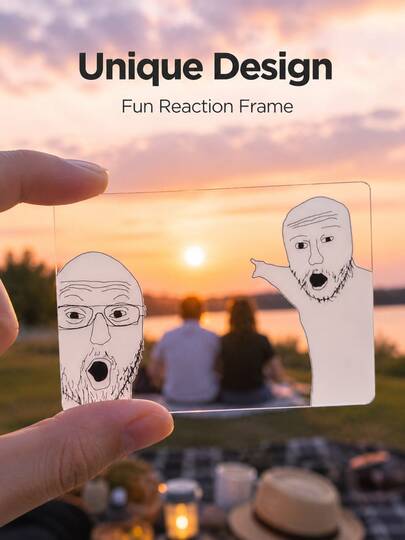 superFUNNYmarket 1/2Pcs Funny Clear Acrylic Photo Prop Card, Transparent Meme Style Photography Prop, Creative Check-In Selfie Accessory, Viral Photo Booth Decor, Party Snapshot Prop, Novelty Gift