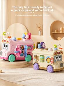 Multifunctional Activity Bus Toy For 10M+ Babies, Shape Sorting Push Car With Pop-Up Animals & Colorful Buttons, Fun Interactive Plaything For Kids, Suitable For Daily Play & Gift - Multicolor - View 6