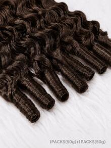 Boho Braids S4 Highlight Burmese Curly Unfelt Wig Crochet Human Hair Extensions Feather Crochet Hair For Miracle Knots Soft Fluffy Texture Lightweight Natural Looking Easy Installation Time Saving Styling Reusable Hair Extensions 16-24 Inch - S4 - View 4
